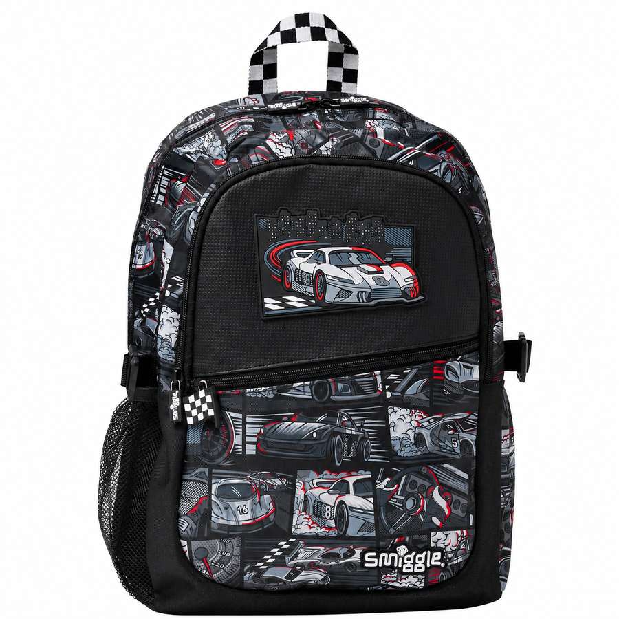 Original Smiggle Racing Cars Backpack – Size 18