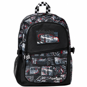 Original Smiggle Car Racing School Set – Backpack Size 18 + Double Decker Lunch Bag
