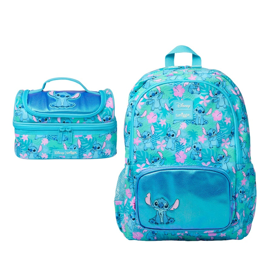 Original Smiggle Disney Stitch Backpack & Lunch Bag Set – Size 18