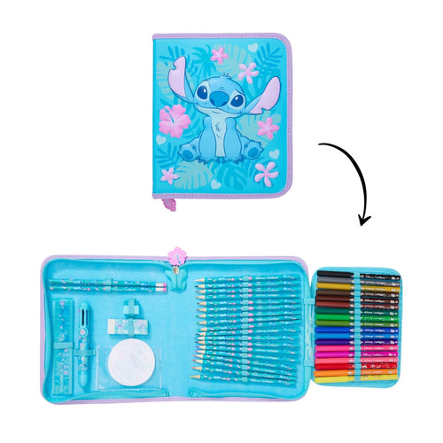 Original Smiggle Disney Stitch Zip It Stationery Gift Pack – 40+ Pieces