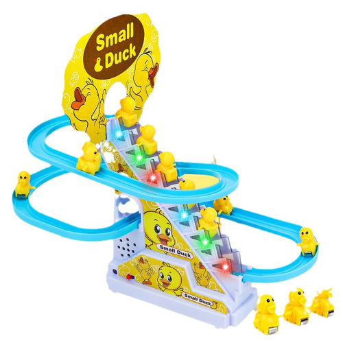 Small Duck Stair Climbing Musical Track Toy with Lights