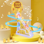 Small Duck Stair Climbing Musical Track Toy with Lights