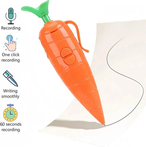 Carrot Voice Recorder Pen – 60 Second Recording & Writing Pen