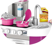 49-Piece Kids Pretend Play Kitchen Set with Lights & Sounds