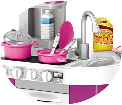 49-Piece Kids Pretend Play Kitchen Set with Lights & Sounds