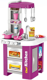 49-Piece Kids Pretend Play Kitchen Set with Lights & Sounds