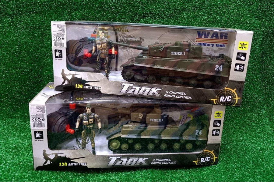  RC Battle Tank with Soldier Figure – 4 Channel Remote Control
