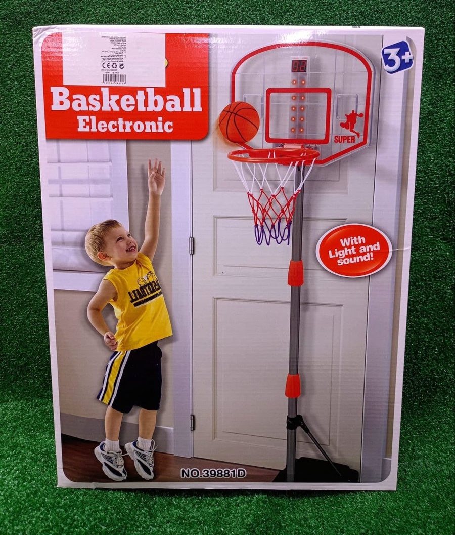 Kids Adjustable Basketball Hoop with Electronic Scoreboard, Lights & Sounds