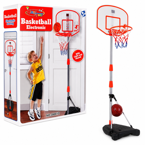 Kids Adjustable Basketball Hoop with Electronic Scoreboard, Lights & Sounds