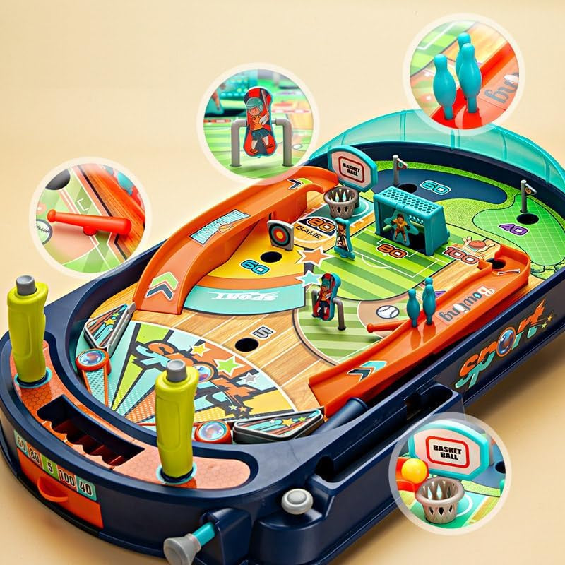 All-in-1 Sports Pinball Game for Kids – Interactive Tabletop Arcade Game