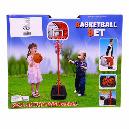 Kids Adjustable Basketball Set with Stand & Ball