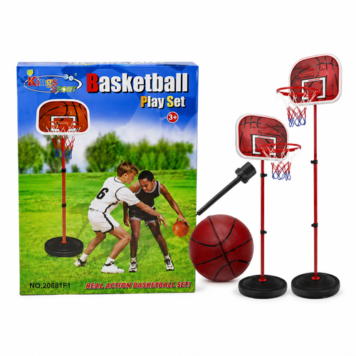 Kids Basketball Play Set with Adjustable Stand & Ball