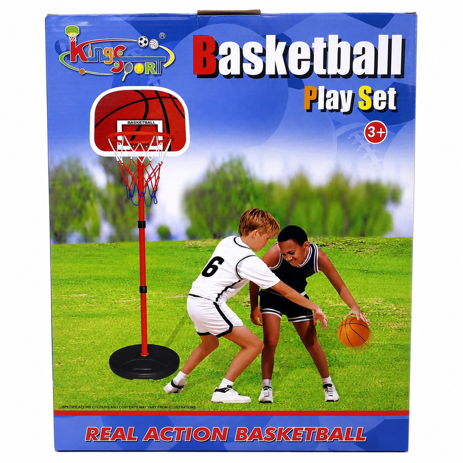 Kids Basketball Play Set with Adjustable Stand & Ball