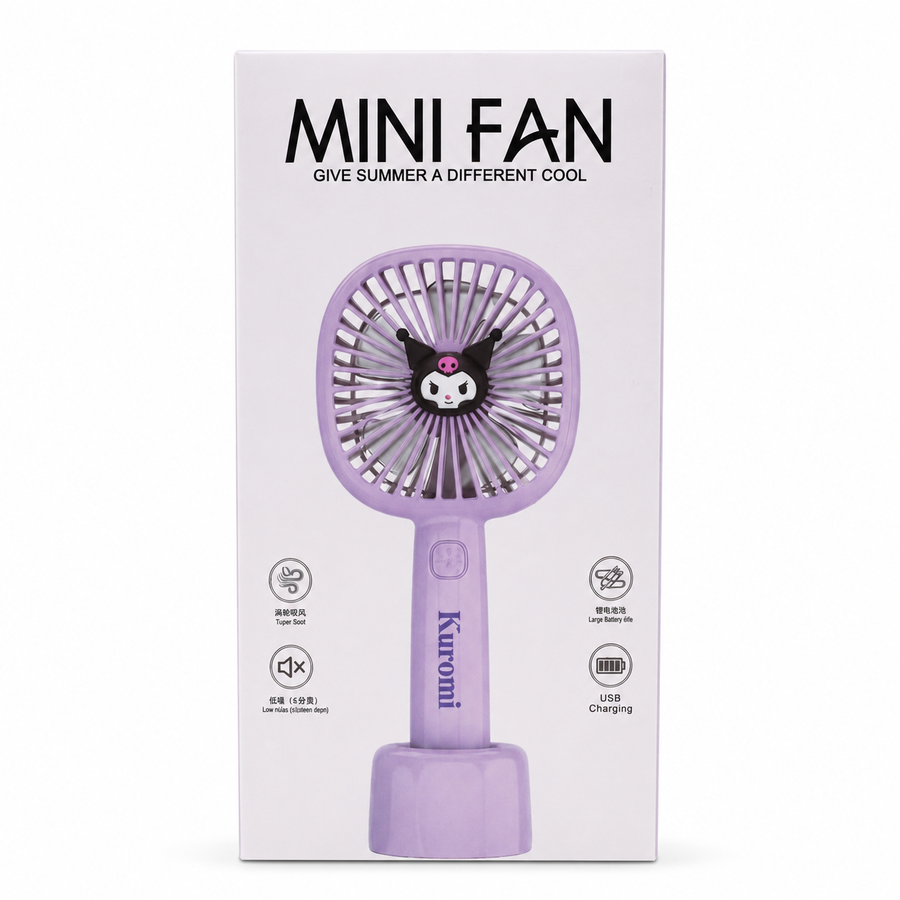 Kuromi Mini Handheld Rechargeable Fan – USB Portable Fan