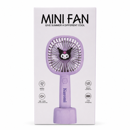 Kuromi Mini Handheld Rechargeable Fan – USB Portable Fan