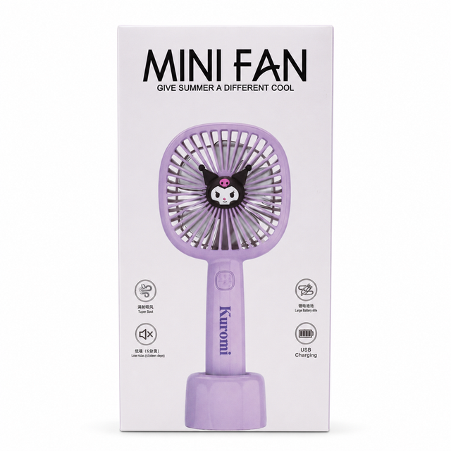 Kuromi Mini Handheld Rechargeable Fan – USB Portable Fan