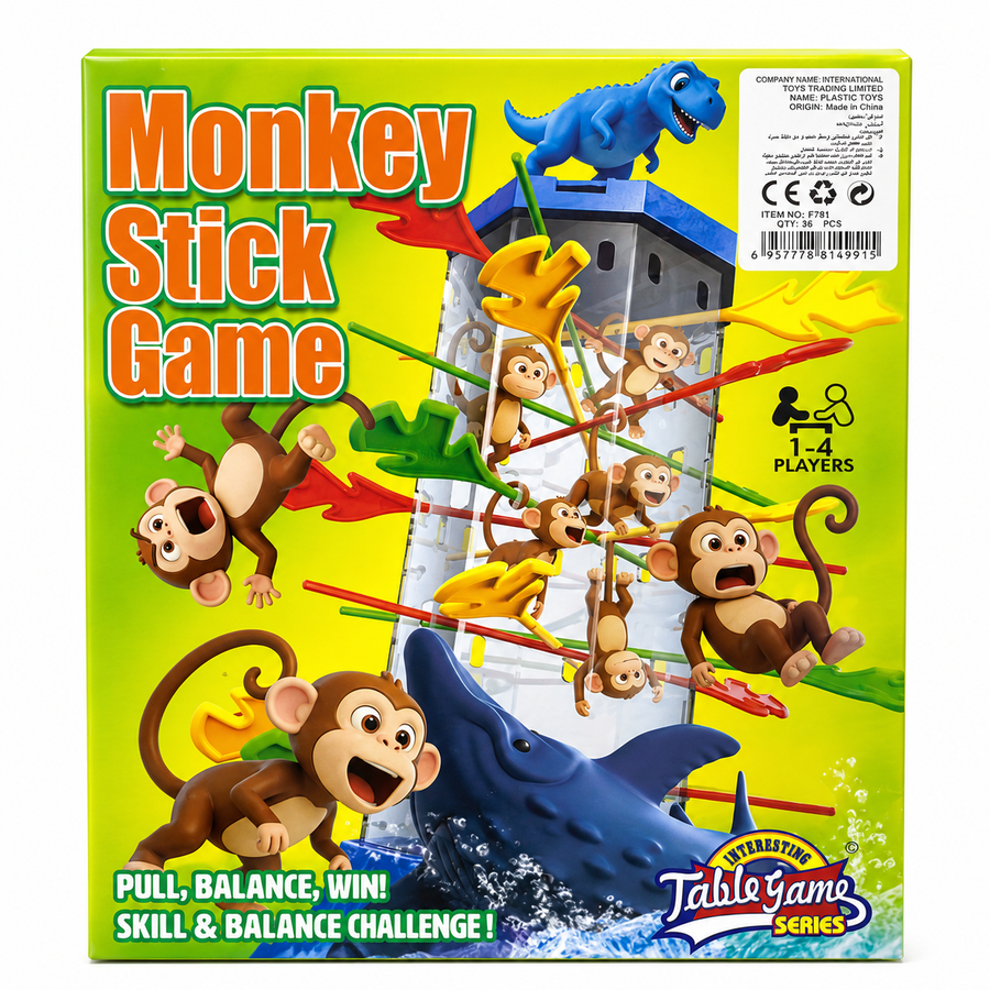 Monkey Stick Game – Pull, Balance & Win Family Challenge