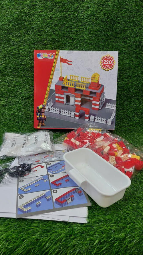 DIY Fire Station Building Blocks Set – 220+ Pieces