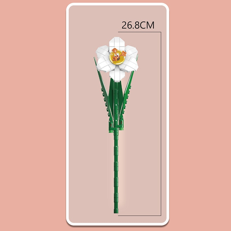 Flower World Narcissus Building Blocks – 122 PCS DIY Flower Set