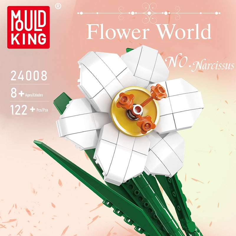 Flower World Narcissus Building Blocks – 122 PCS DIY Flower Set