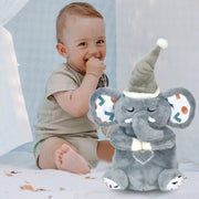 Breathing Elephant Plush Toy with Music & Calming Light