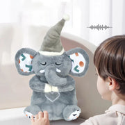 Breathing Elephant Plush Toy with Music & Calming Light