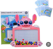 Stitch Magnetic Drawing Board with Color Beads & Pattern Cards