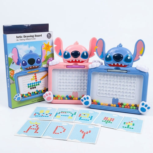 Stitch Magnetic Drawing Board with Color Beads & Pattern Cards