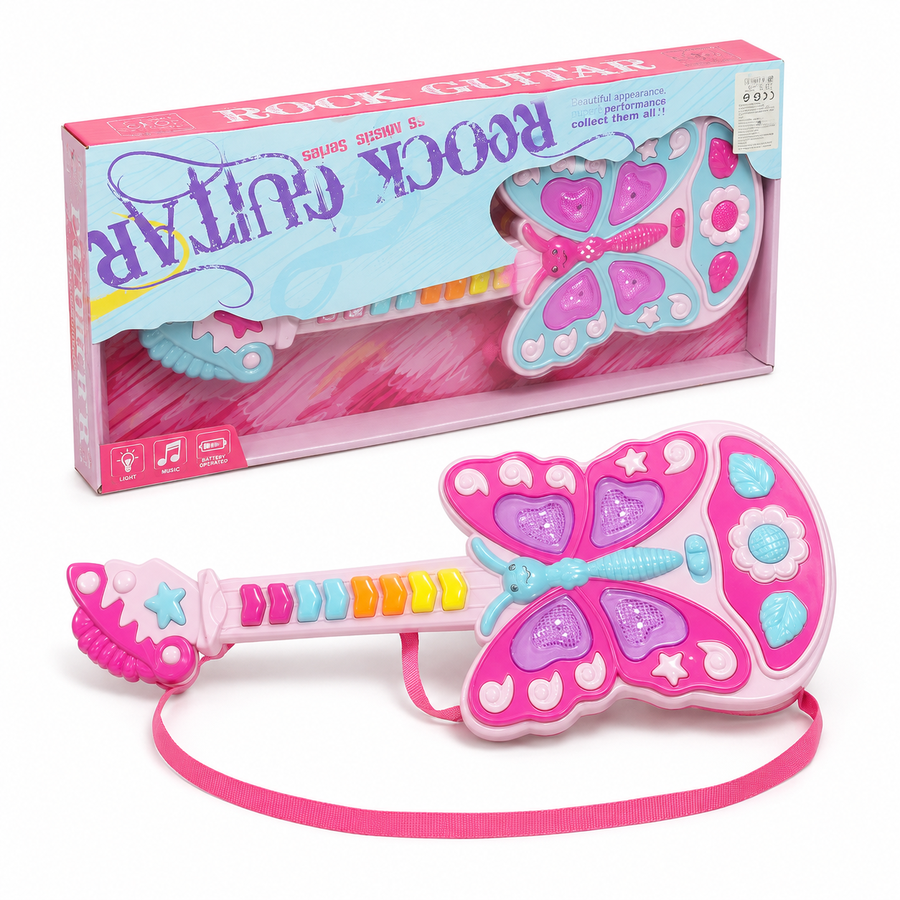 Butterfly Kids Musical Guitar with Lights & Sounds