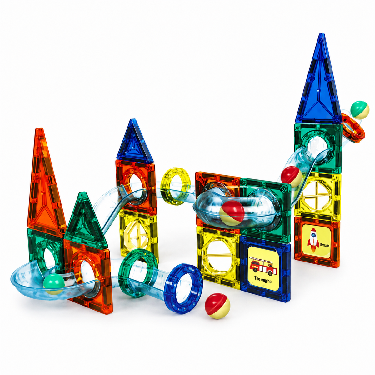 Magnetic Pipeline Building Blocks – 42 Pieces