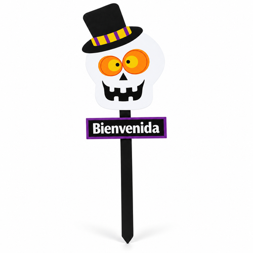 Halloween Decorative Stake Sign – Skull or Pumpkin — alternate view