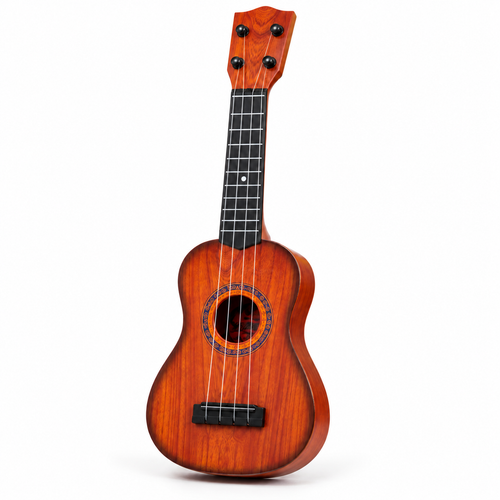 Kids Four-String Ukulele-Style Guitar – Brown