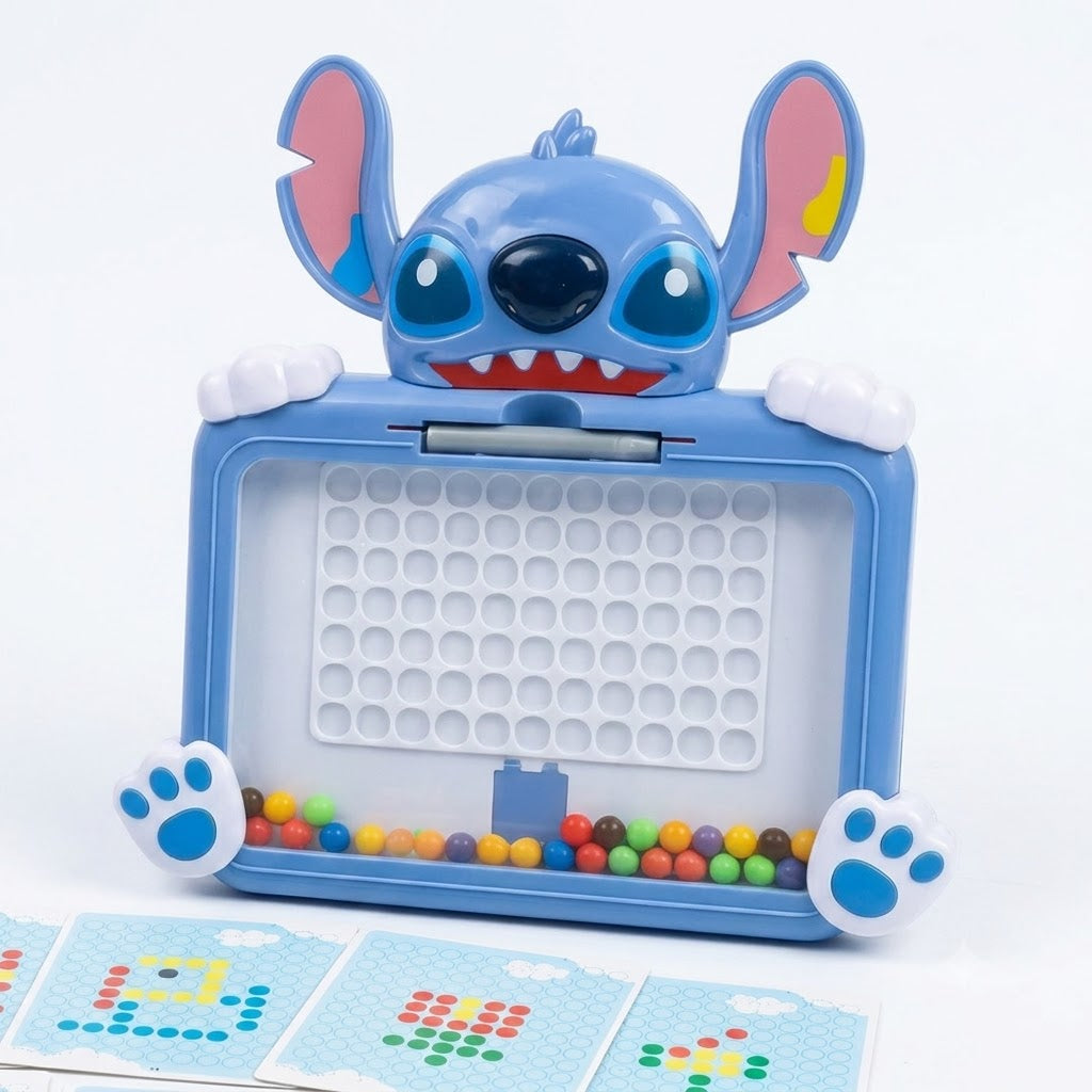 Stitch Magnetic Drawing Board with Color Beads & Pattern Cards