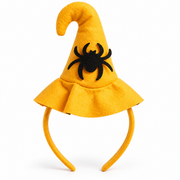 Yellow Witch Hat Halloween Headband – Skull or Spider