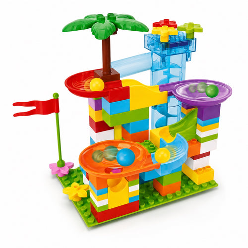 68-Piece Motorized Marble Run Building Blocks Set — alternate view