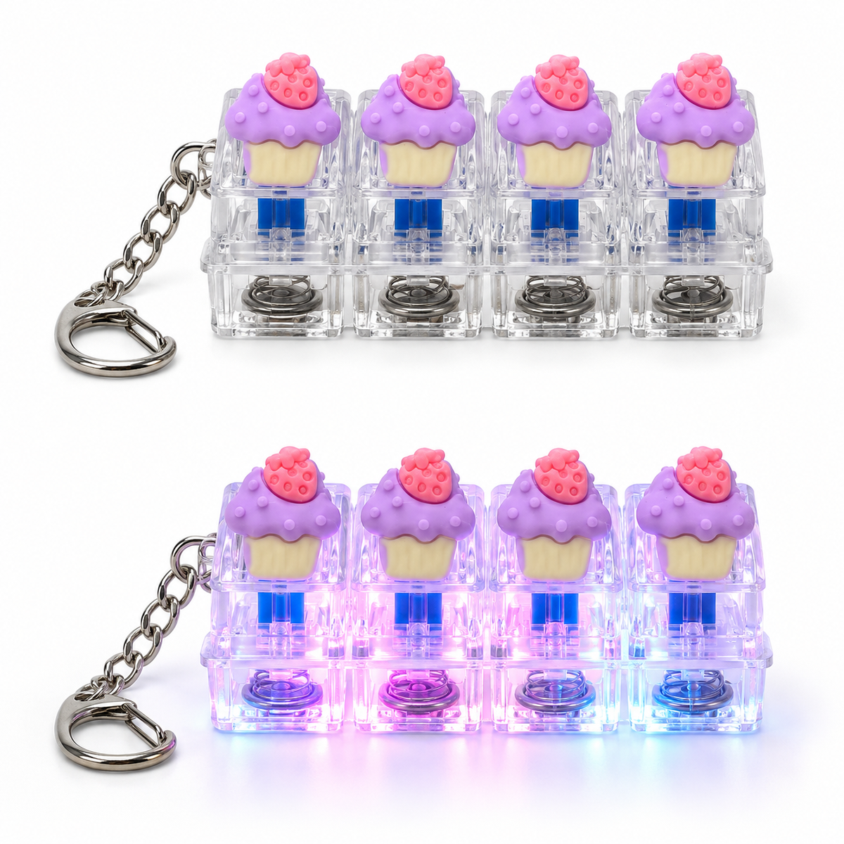 Light-Up Click Fidget Keychain