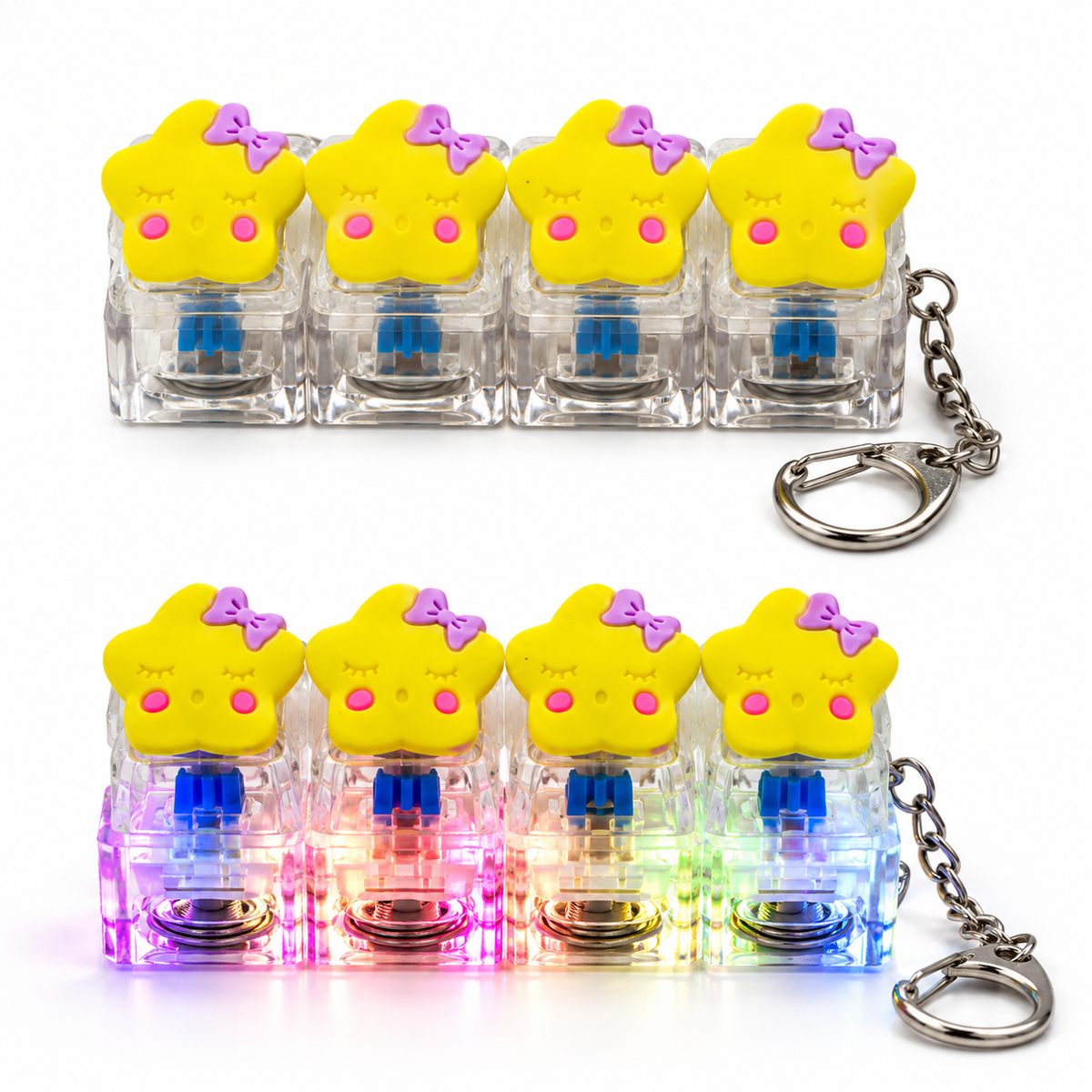 Light-Up Click Fidget Keychain