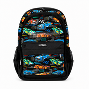 Smiggle Racing Cars 15" Backpack with Matching Lunch Box – Black