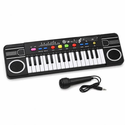 32-Key Kids Electronic Organ Keyboard with Microphone — alternate view