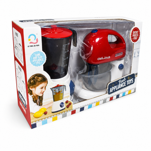 Kids Kitchen Appliance Toy Set – Blender & Mixer