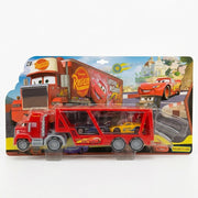 Red Car Carrier Truck Set with 2 Cars