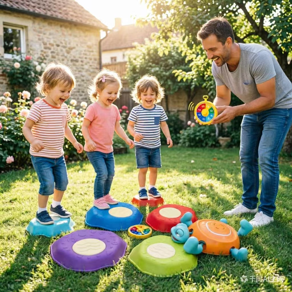 Balanced Stepping Turtle Toy with Non-Slip Stepping Stones