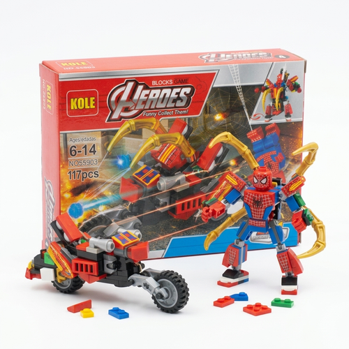 KOLE Heroes Avengers Building Blocks Set – Spider Attack Vehicle 2-in-1 (117pcs) — alternate view