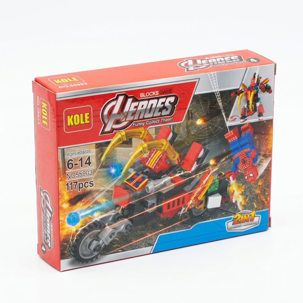KOLE Heroes Avengers Building Blocks Set – Spider Attack Vehicle 2-in-1 (117pcs)