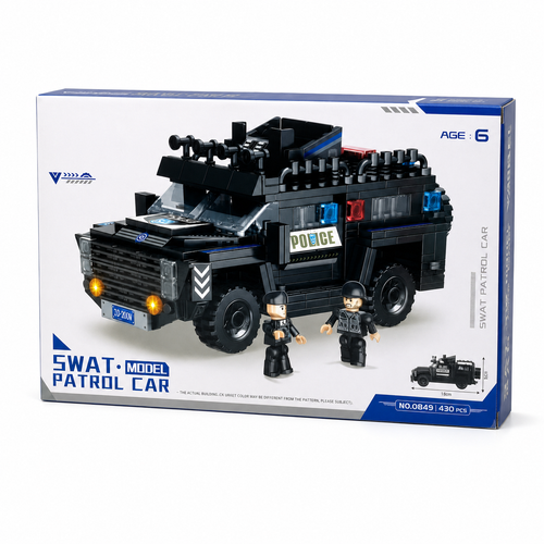 SWAT Model Patrol Car Police Armored Vehicle Building Blocks Set (430 Pcs)