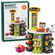 Kids Supermarket Checkout Playset with Hand Basket