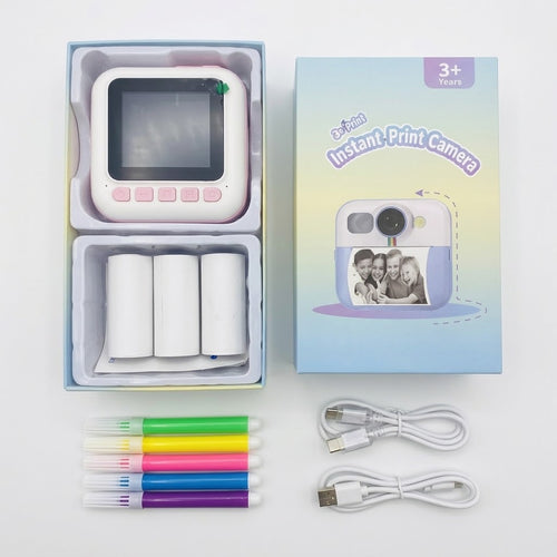 Kids’ 3D Instant Print Camera with 3 Paper Rolls & Color Markers