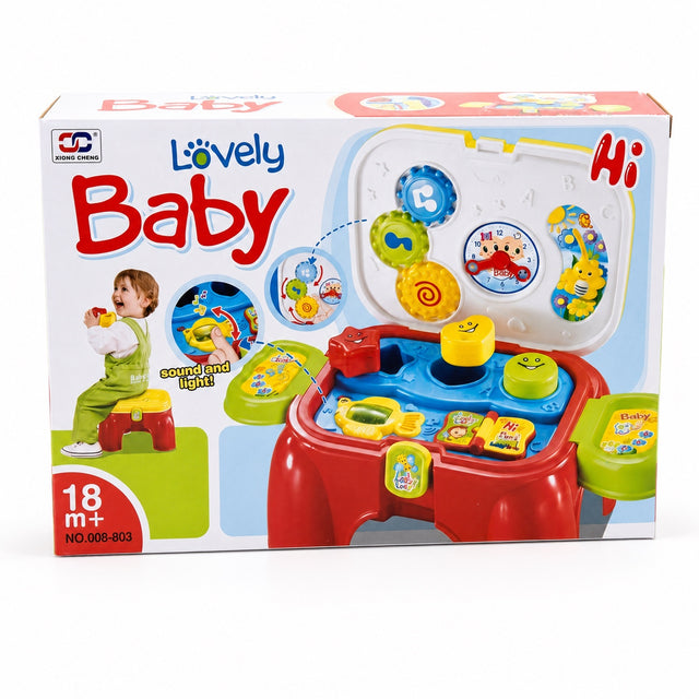 2-in-1 Baby Activity Play Table & Chair with Lights and Sounds