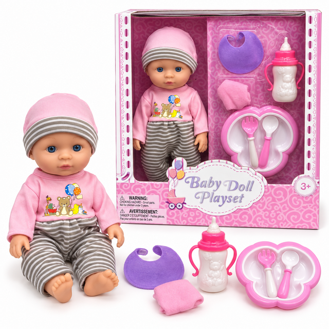 Baby Doll Care & Feeding Playset with Accessories