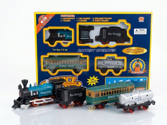 Battery-Operated Express Train Set – 16 Pieces